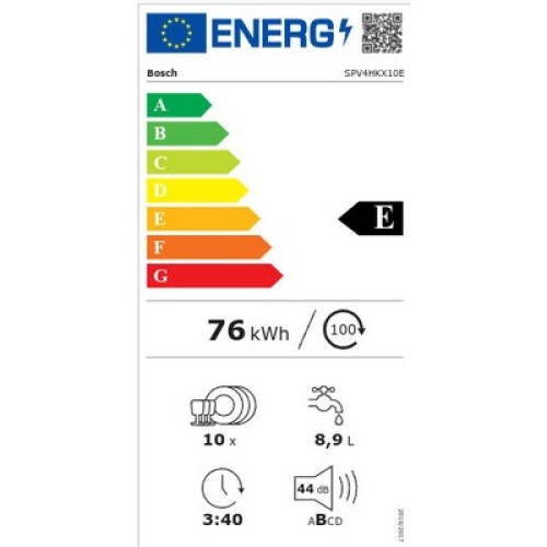 ΗΠΠ ΠΛΗΡ.ΕΝΤΟΙΧ 45CM BOSCH SPV4HKX10E E 10ΣΕΡΒ (Wi-Fi)